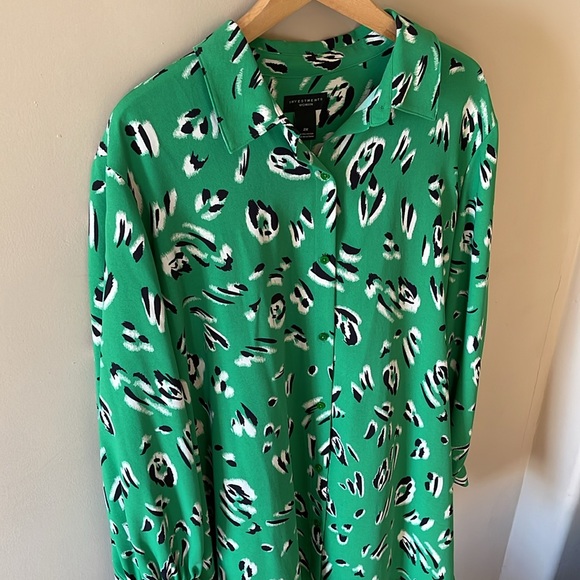 Investments Women Green Leopard Print Ladies 2X
Button Up Blouse New With Tags - Picture 4 of 10